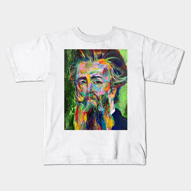 HERMAN MELVILLE acrylic portrait .1 Kids T-Shirt by lautir